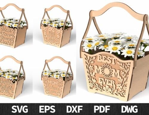 Mothers Day Flower Basket SVG 119795655 Creativo Digital